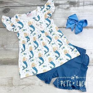 Girls Mermaid Short Set